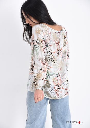 Floral Blouse with bow - ph 2