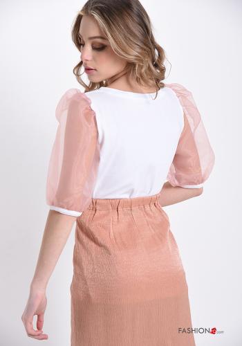 T-shirt in Cotton  tulle Written print - ph 2