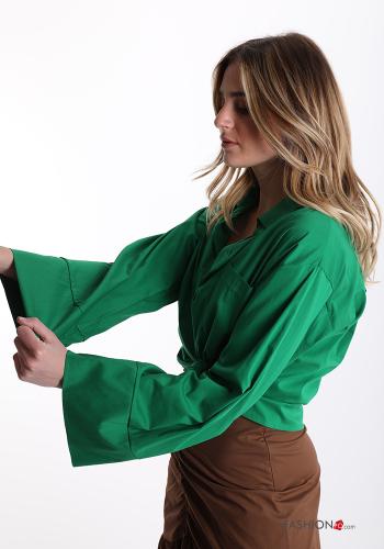 Shirt in Cotton  with pockets with bow - ph 3