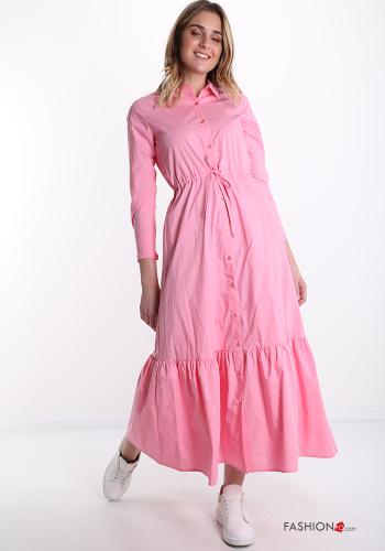 Shirt dress in Cotton  with flounces with bow - ph 1