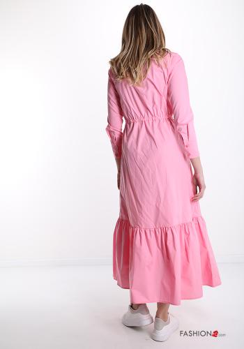 Shirt dress in Cotton  with flounces with bow - ph 2