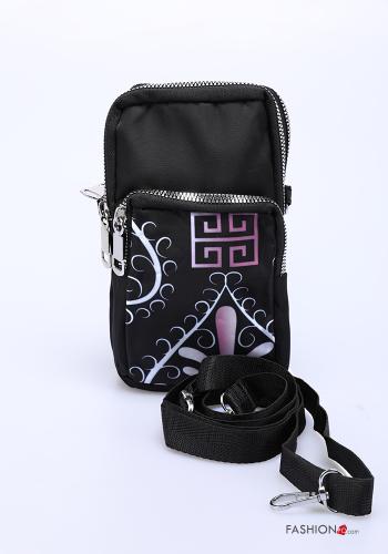 Patterned Card Case with zip with shoulder strap - ph 1