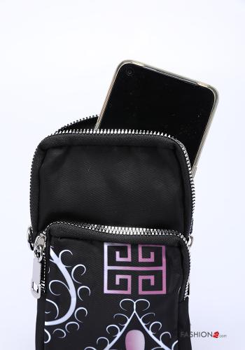 Patterned Card Case with zip with shoulder strap - ph 4