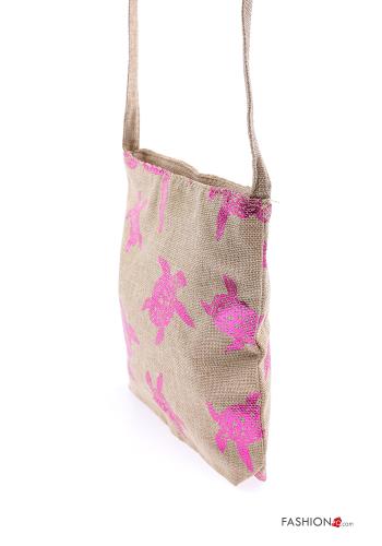 Bolso de Lino de playa Estampado animales con cremallera con bandolera - ph 2