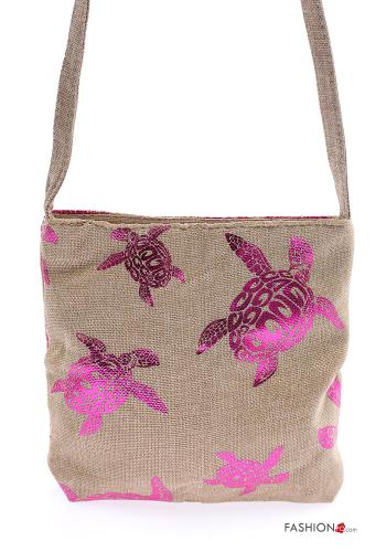 Bolso de Lino de playa Estampado animales con cremallera con bandolera - ph 3