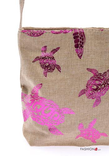 Bolso de Lino de playa Estampado animales con cremallera con bandolera - ph 4
