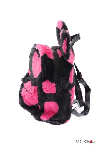 Sac à dos fourrure synthétique motif coeur avec fermeture éclair - ph 2
