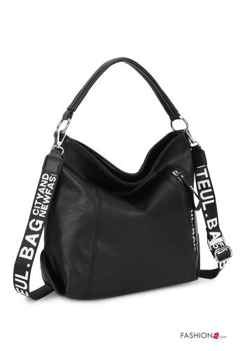 Lettering print faux leather Bag with zip - ph 1
