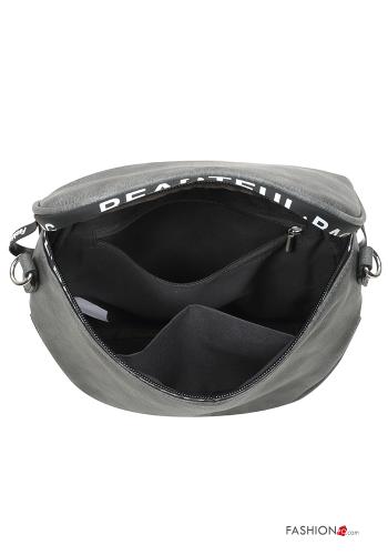 Mala imitação de couro com fecho com bolsos com alça - ph 3