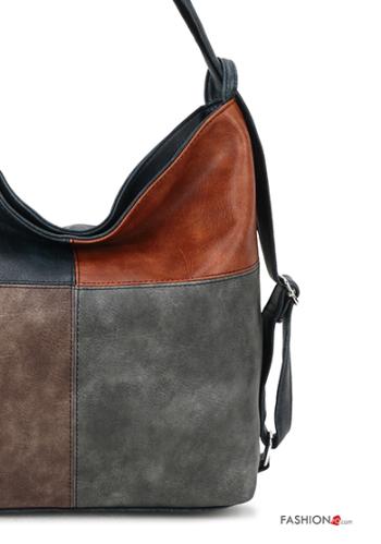 Borsa a spalla ecopelle con zip con tracolla - ph 2