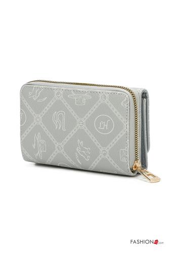Carteira imitação de couro Padrão Estampado com bolsos com fecho - ph 2