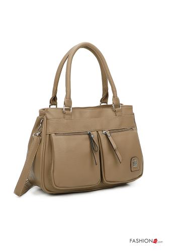 Kunstleder Tasche mit Reißverschluss mit Schultergurt - ph 1