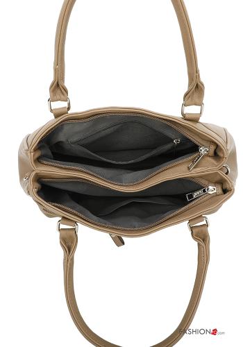 Kunstleder Tasche mit Reißverschluss mit Schultergurt - ph 3