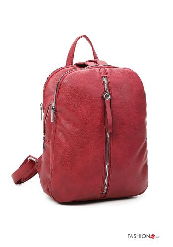faux leather Backpack with zip