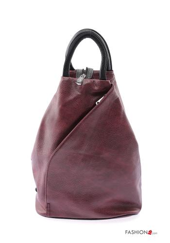 Mochila imitación de cuero con cremallera - ph 1