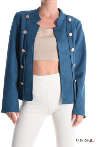 Veste Suède manches longues à boutons sans doublure - ph 1