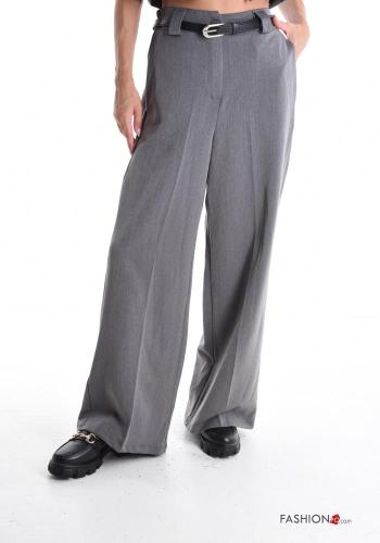 wide leg lange Hose mit Gürtel mit Taschen - ph 1