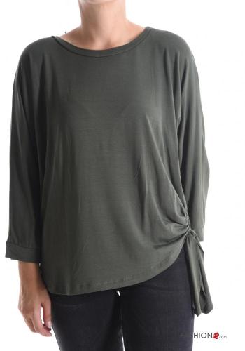 crew neck Long sleeved top with knot - ph 1