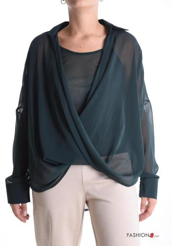 Blouse manches longues chiffon avec débardeur - ph 1