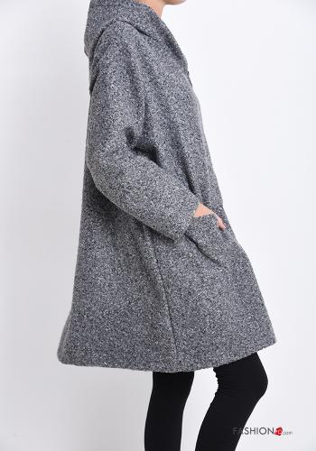 Cappotto con zip con tasche con cappuccio - ph 3