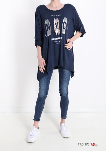 Bedrucktes Muster Langarmshirt mit Pailletten - ph 5