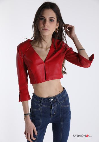 V-Ausschnitt Bolero aus Echtes Leder - ph 1