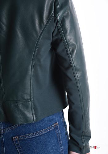 Bikerjacke aus Echtes Leder mit Taschen mit Futter mit Reißverschluss - ph 5