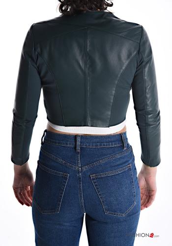 kurz Bolero aus Echtes Leder mit Reißverschluss mit Futter - ph 2