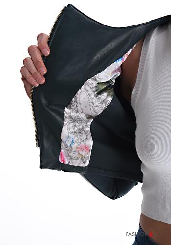 kurz Bolero aus Echtes Leder mit Reißverschluss mit Futter - ph 6