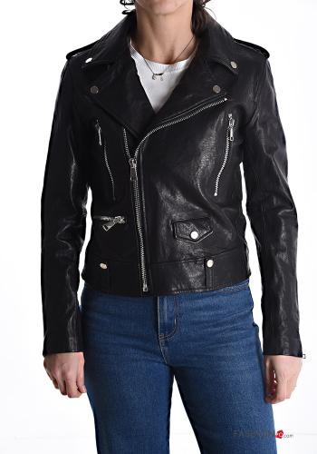 Chiodo in Vera pelle con zip con fodera - ph 1