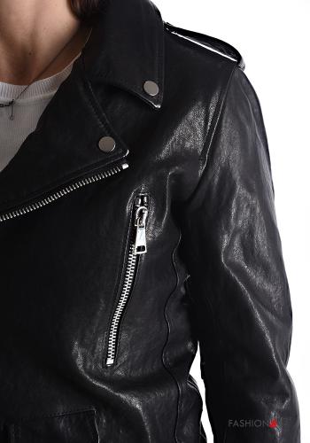 Chiodo in Vera pelle con zip con fodera - ph 4