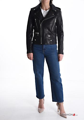 Chiodo in Vera pelle con zip con fodera - ph 5