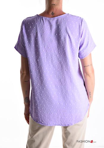 Polka-dot short sleeve Blouse with v-neck - ph 2