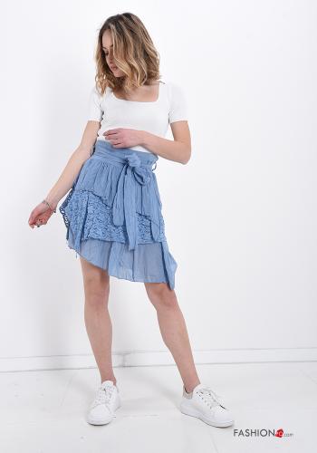 Minigonna in Cotone pizzo con balze con fiocco - ph 5