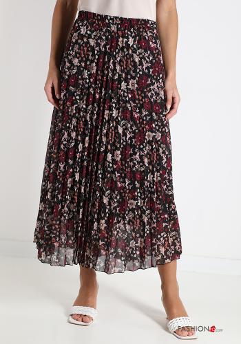 Skirt  pleated midi Floral print - ph 1