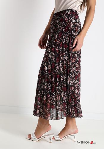 Skirt  pleated midi Floral print - ph 3