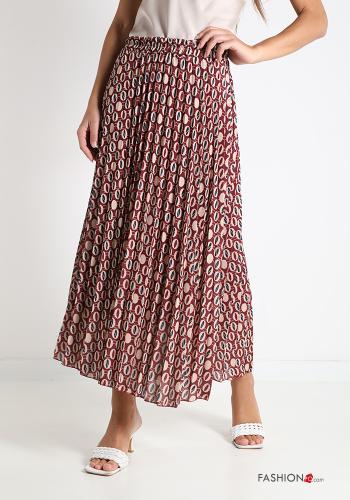 Falda  plisado midi Estampado Geométrico - ph 1