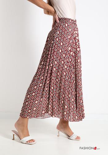 Falda  plisado midi Estampado Geométrico - ph 3