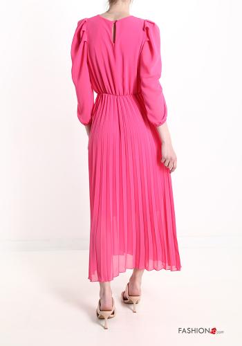 Vestido plissê longo manga três quartos - ph 2