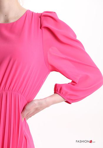 Vestido plissê longo manga três quartos - ph 4
