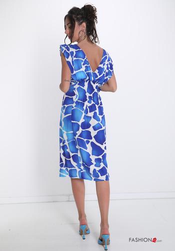 Sleeveless Dress  with bow v-neck Animal print - ph 2