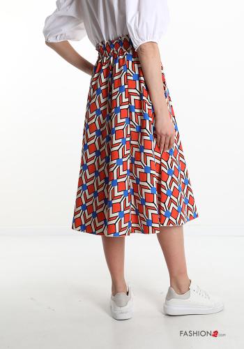 Skirt in Cotton Geometric Pattern - ph 2