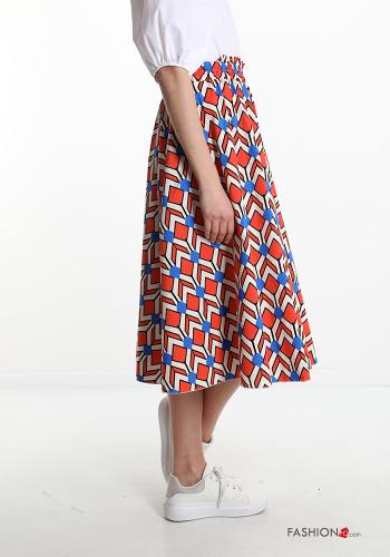 Skirt in Cotton Geometric Pattern - ph 3