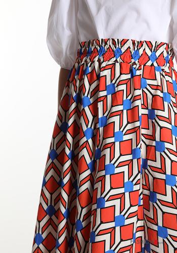 Skirt in Cotton Geometric Pattern - ph 4