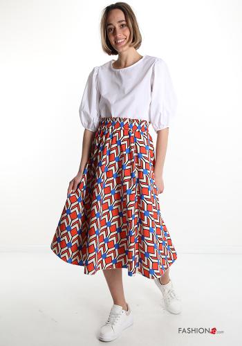 Skirt in Cotton Geometric Pattern - ph 5