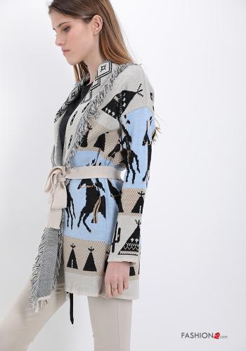 Cardigan  con cintura con frange Fantasia oggetti - ph 3