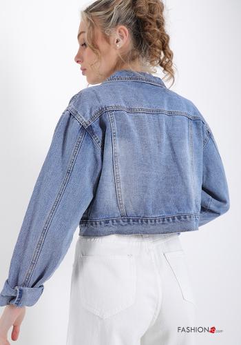 Suit jacket in Cotton  with buttons denim - ph 2