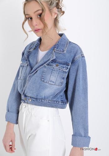 Suit jacket in Cotton  with buttons denim - ph 3