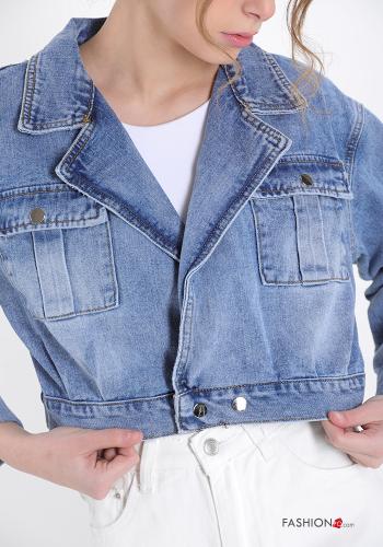 Suit jacket in Cotton  with buttons denim - ph 4