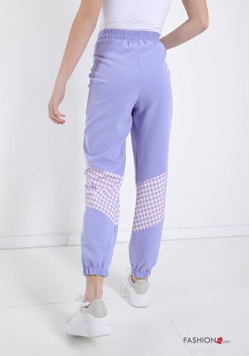 Pantalone sportivo  con tasche Fantasia pied de poule - ph 2